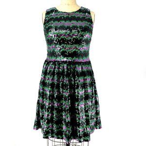 French Connection striped sequin mini dress in size 2